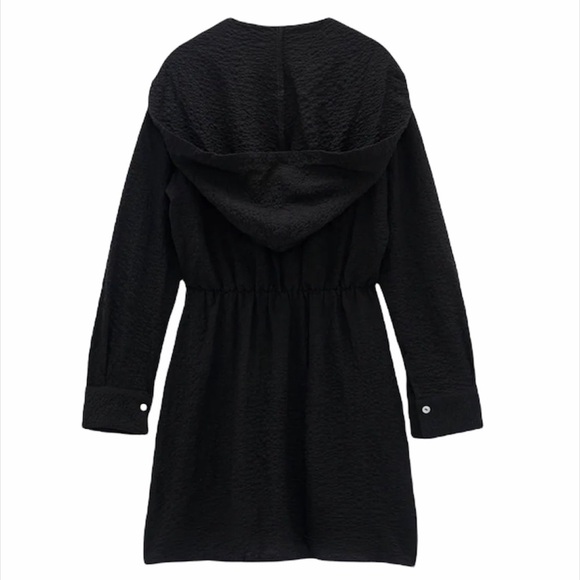 ZARA Textured Hooded Dress XS - Picture 4 of 5